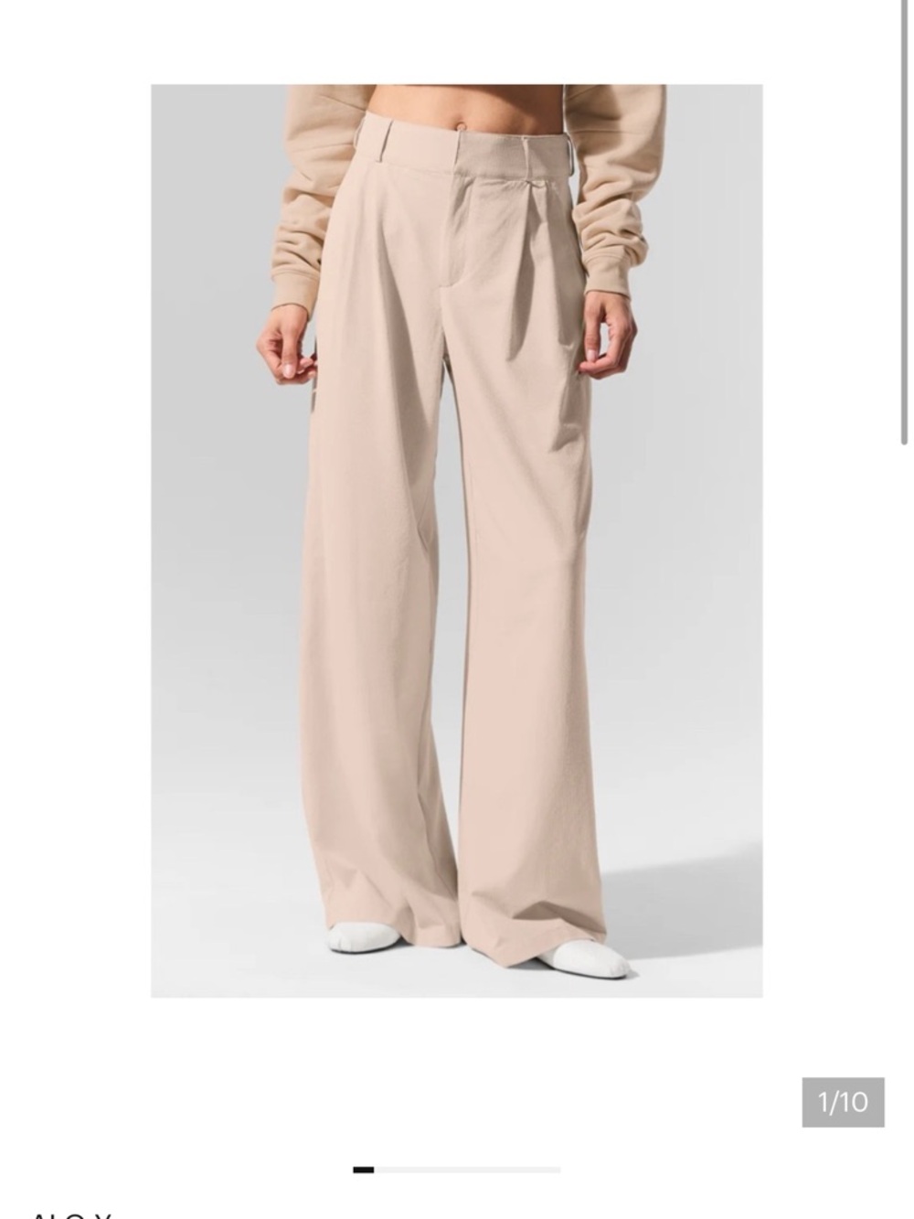 ALO Yoga Wide-Leg High-Rise Pants in Cream